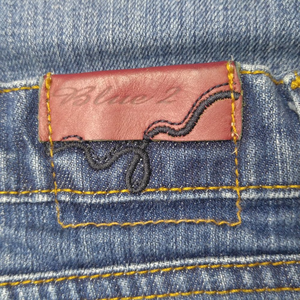 Blue 2 Flare Jeans 30 Stretch Bling Studded A078 - Picture 4 of 8